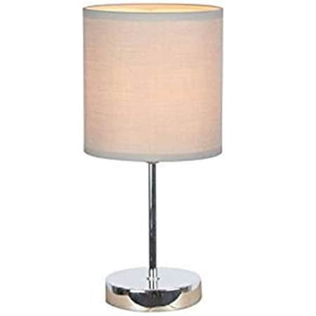 All The Rages Alltherages LT2007-GRY Chrome Basic Table Lamp with Gray Shade LT2007-GRY